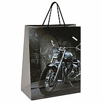 Пакет подарочный Мотоцикл, 26x12,7x32,4 см, ламинированный, "Золотая сказка"