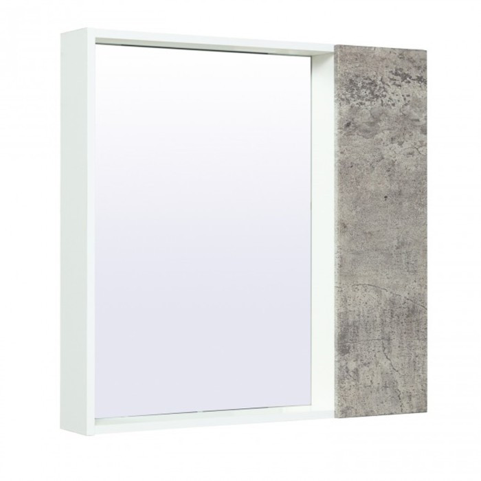 Шкаф-зеркало "Манхэттен 75" серый бетон, универсальный - фото 1 - id-p220106805
