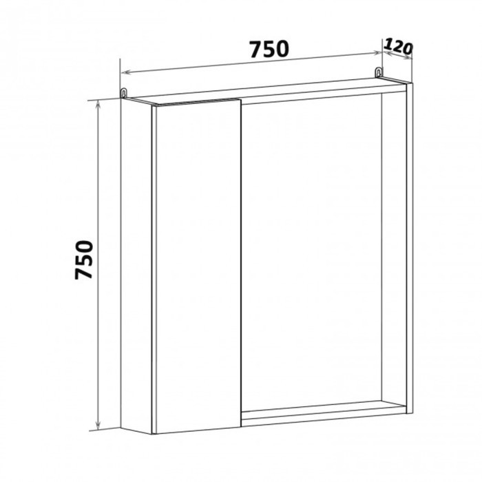 Шкаф-зеркало "Манхэттен 75" серый бетон, универсальный - фото 4 - id-p220106805