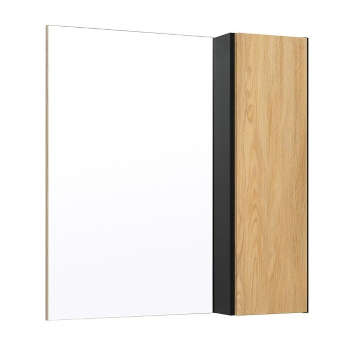 Шкаф-зеркало "Мальта 70" черный дуб, правый - фото 1 - id-p220106807
