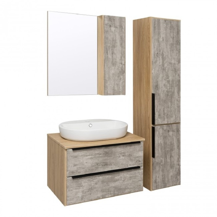 Шкаф-зеркало "Мальта 70" серый дуб, правый - фото 3 - id-p220106808