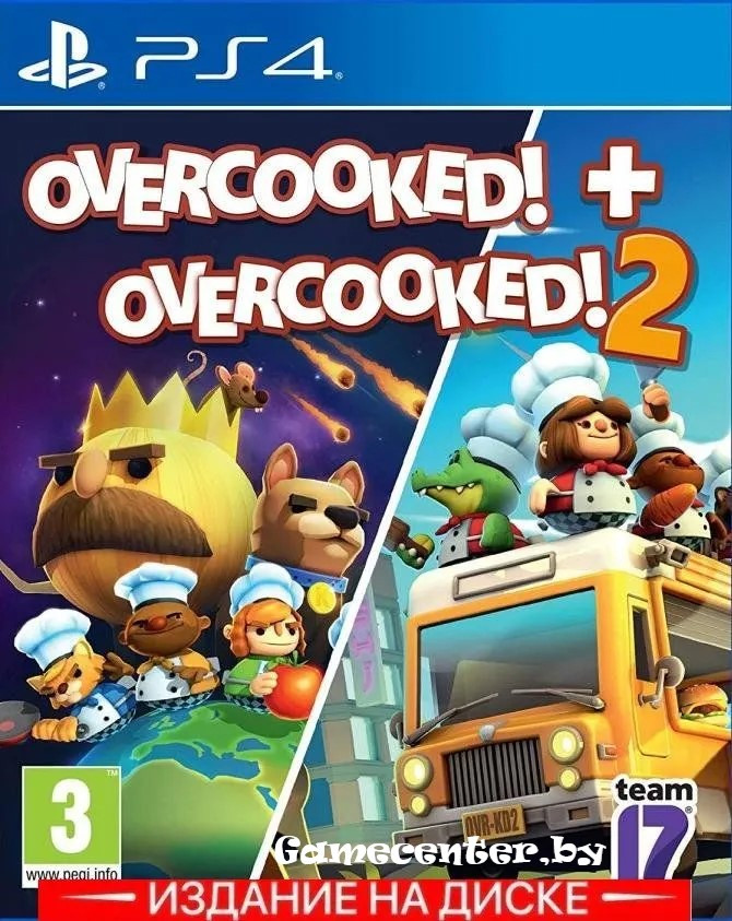 Игра Overcooked! + Overcooked! 2 (Адская кухня 1+2) PS4 (Новый) 2 игры на диске - фото 1 - id-p220113064