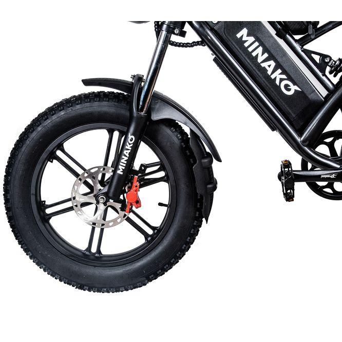Электровелосипед Minako Fox 15 Ah Литые диски (черный) - фото 4 - id-p220113252