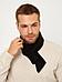 Зимний мужской шарф теплый шерстяной вязаный короткий черный однотонный под пальто шарфик хомут на шею, фото 6