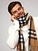 Зимний мужской шарф теплый кашемир длинный в клетку под пальто большой шарфик хомут клетчатый бежевый, фото 3