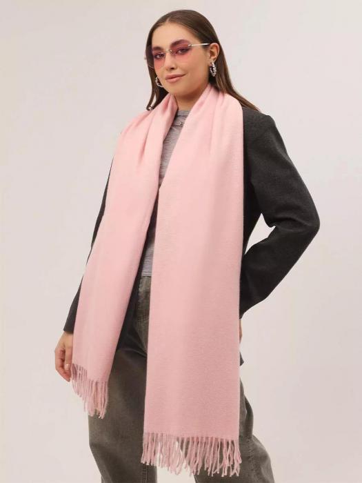 Шарф женский зимний теплый палантин платок шарфик кашемировый большой розовый на голову длинный модный - фото 4 - id-p220113326