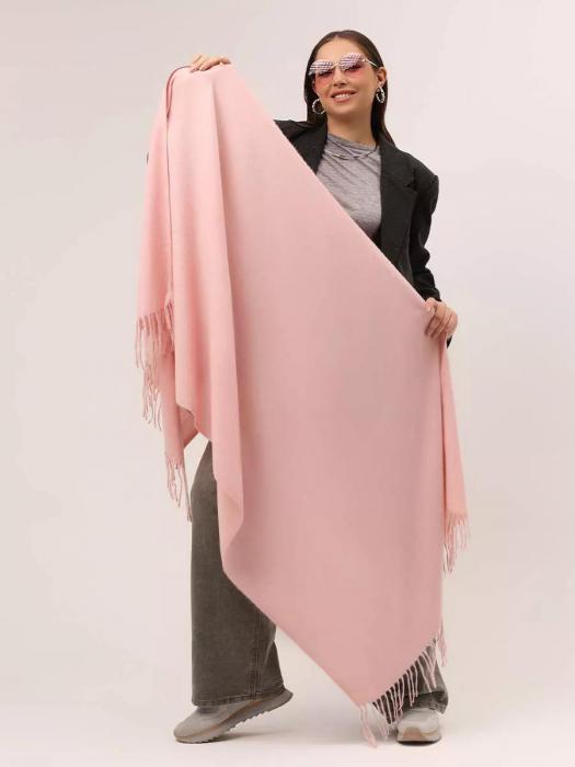 Шарф женский зимний теплый палантин платок шарфик кашемировый большой розовый на голову длинный модный - фото 7 - id-p220113326