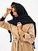 Шарф женский зимний теплый черный вязаный шарфик хомут большой объемный палантин широкий красивый на голову, фото 6
