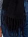 Шарф женский зимний теплый палантин платок шарфик кашемировый большой черный на голову длинный модный, фото 6