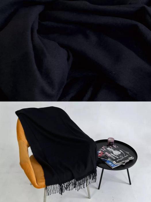 Шарф женский зимний теплый палантин платок шарфик кашемировый большой черный на голову длинный модный - фото 7 - id-p220113330
