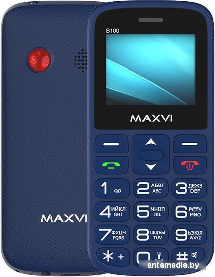 Кнопочный телефон Maxvi B100 (синий) - фото 1 - id-p220114217