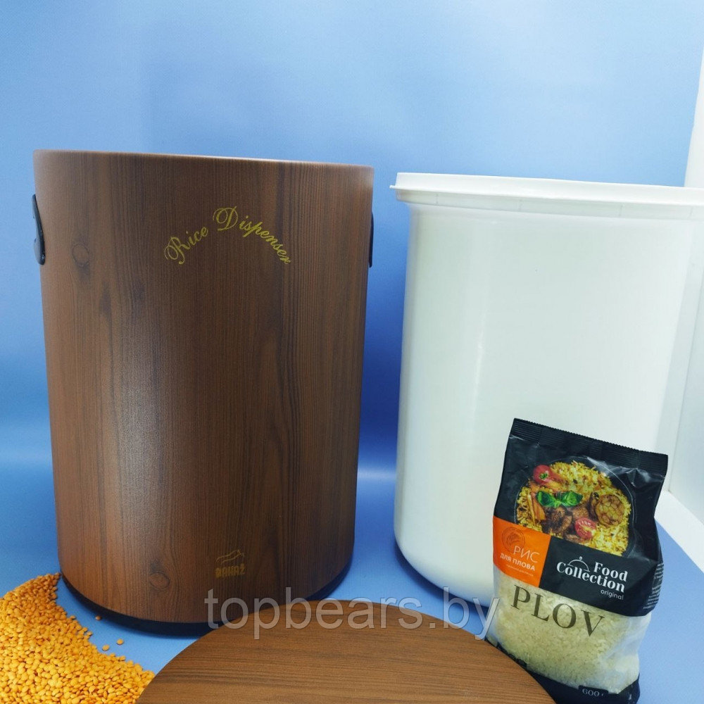 Контейнер для хранения сыпучих продуктов Bahaz 10 л. / Ореховый диспенсер из нержавеющей стали - фото 7 - id-p220114519