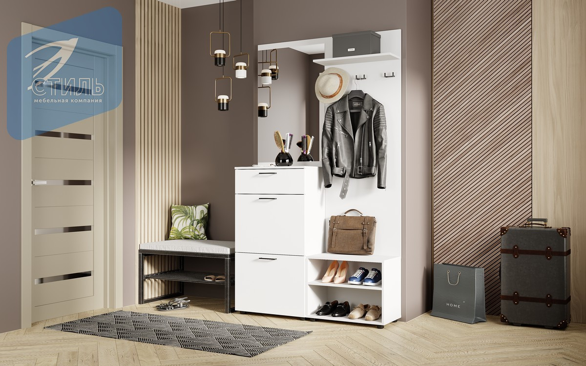 Прихожая Монтана - Белый гладкий (МК Стиль)