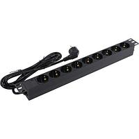 Exegate ServerPro PDU-19H904 Al-9S-EU2.5 EX280850RUS Блок силовых розеток 19" чёрный 1U 9 евророзеток