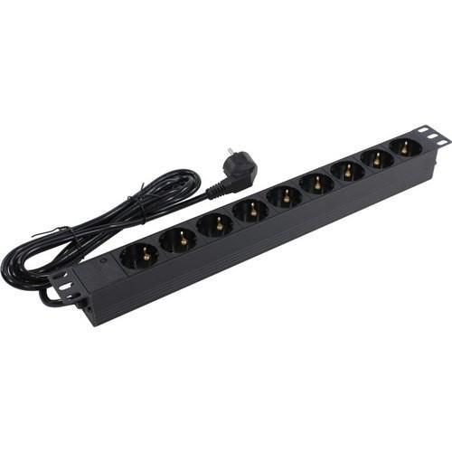 Exegate ServerPro PDU-19H904 Al-9S-EU2.5 EX280850RUS Блок силовых розеток 19" чёрный 1U 9 евророзеток - фото 1 - id-p203917413