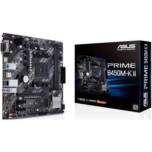 Материнская плата Asus PRIME B450M-K II Soc-AM4 AMD B450 2xDDR4 mATX AC`97 8ch(7.1) GbLAN RAID+VGA+DVI+HDMI - фото 1 - id-p203908425