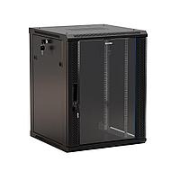 Hyperline TWB-0666-GP-RAL9004 Шкаф настенный 19-дюймовый (19"), 6U, 367x 600х 600мм, стеклянная дверь с