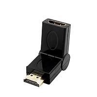 Адаптер переходник HDMI-HDMI Greenconnect GC- CV308 HDMI Тип А 19M AM / Тип А 19F AF 180 град, золотой разъем,