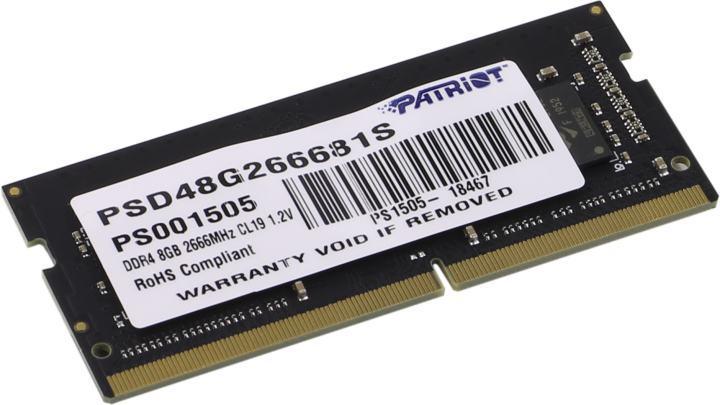Оперативная память Patriot Signature Line PSD48G266681S DDR4 SODIMM 8Gb PC4-21300 CL19 - фото 1 - id-p203918833