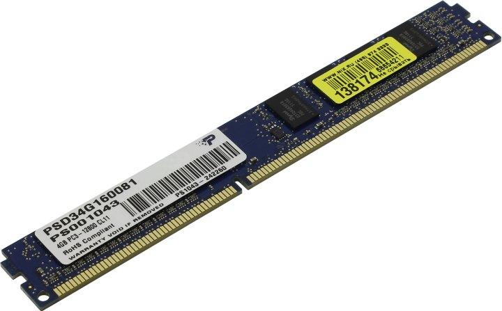 Оперативная память Patriot PSD34G160081 DDR3 DIMM 4Gb PC3-12800 CL11 - фото 1 - id-p203918898