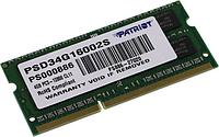 Оперативная память Patriot PSD34G16002S DDR3 SODIMM 4Gb PC3-12800 CL11 (for NoteBook)