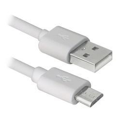 Defender USB кабель USB08-10BH USB2.0 белый, AM-MicroBM, 3м - фото 1 - id-p212706368
