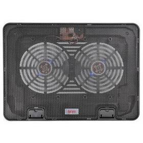 BURO Подставка для ноутбука 15.6"355x255x30mm 2xUSB 2x 140mmFAN 657г металлическая сетка/пластик черный