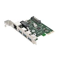 Сетевая карта ExeGate EXE-361 (OEM) PCI-Ex1 USB3.0 3 port-ext + LAN UTP 1000Mbps EX283714RUS