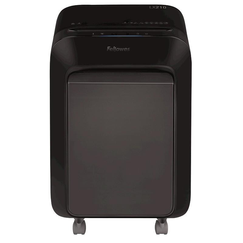 Шредер Fellowes PowerShred LX210 черный (секр.P-4) перекрестный 16лист. 23лтр. скрепки скобы пл.карты - фото 1 - id-p212716194