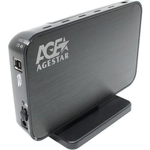 AgeStar 3UB3A8-6G (Black) Мобил рек, usb3.0 to 3,5"hdd SATA алюминий - фото 1 - id-p212703417