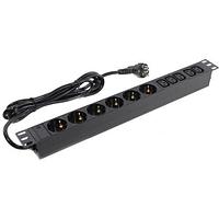 Exegate ServerPro PDU-19H011 Al-5C136S-EU2.5 EX280869RUS Блоксиловых розеток 19" чёрный 1U5xIEC-320-C136xЕвро