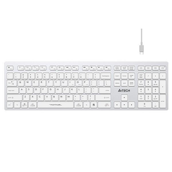 Клавиатура A4Tech Fstyler FBX50C белый USB беспроводная BT/Radio slim Multimedia (FBX50C WHITE) - фото 1 - id-p212729943