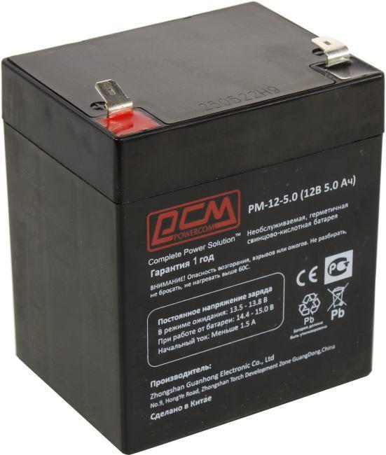 Powercom Аккумуляторная батарея PM-12-5.0 12В/5Ач - фото 1 - id-p203917904