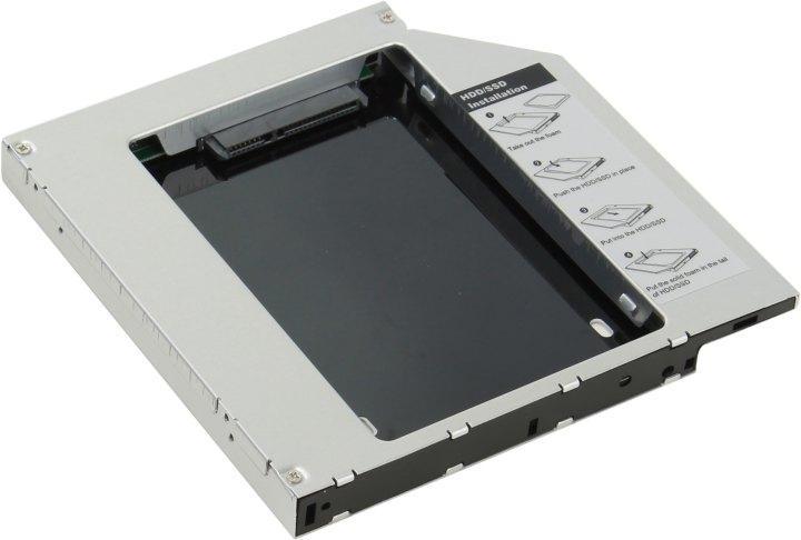 Переходник Optibay AgeStar SSMR2S для установки в ноутбук/моноблок SSD/HDD SATA вместо DVD-привода (12,5mm) - фото 1 - id-p212727587