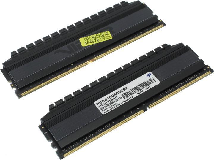 Модуль памяти Patriot Viper PVB416G400C9K DDR4 DIMM 16Gb KIT 2*8Gb PC4-32000 - фото 1 - id-p203910071