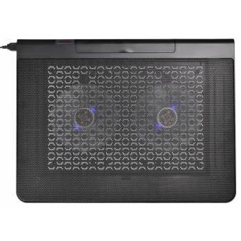 BURO Подставка для ноутбука 17"398x300x29mm 2xUSB 2x 140mmFAN 926г металлическая сетка/пластик черный - фото 1 - id-p212703676