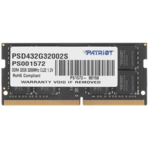 Модуль памяти Patriot Signature Line PSD432G32002S DDR4 SODIMM 32Gb PC4-25600 CL22 - фото 1 - id-p212716376