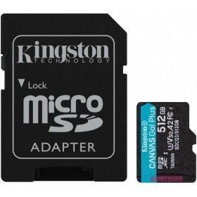 Карта Памяти micro SDXC 512Gb Kingston SDCG3/512GB Canvas Go Plus UHS-I U3 A2 + ADP (170/90 MB/s) - фото 1 - id-p203910116