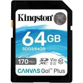 Карта памяти 64Gb SDG3/64GB Kingston Canvas Go Plus Class 10 - фото 1 - id-p203910119
