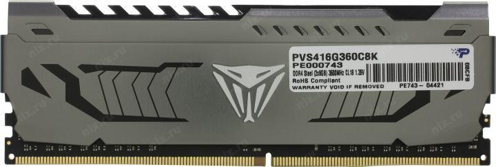 Модуль памяти Patriot Viper Steel PVS416G360C8K DDR4 DIMM 16Gb KIT 2*8Gb PC4-28800 - фото 1 - id-p212712351