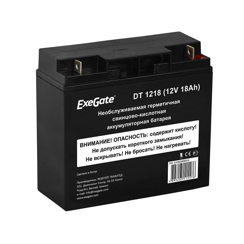 Аккумулятор Exegate DT 1218 (12V 18Ah) для слаботочных систем EX282969RUS - фото 1 - id-p211092045