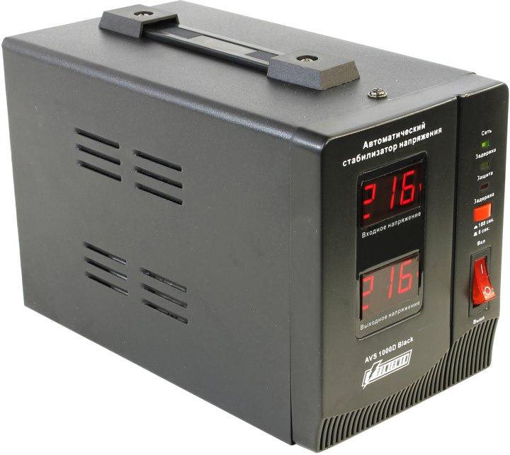 Стабилизатор POWERMAN AVS 1000D, ступенчатый регулятор, цифровые индикаторы уровней напряжения, 1000ВА, - фото 1 - id-p212703837