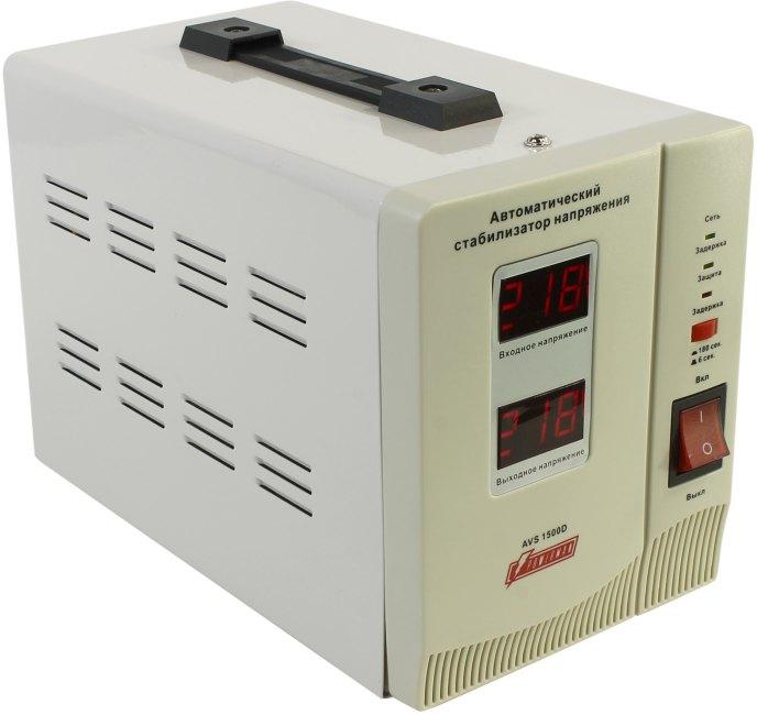 Стабилизатор POWERMAN AVS 1500D, ступенчатый регулятор, цифровые индикаторы уровней напряжения, 1500ВА, - фото 1 - id-p212703839