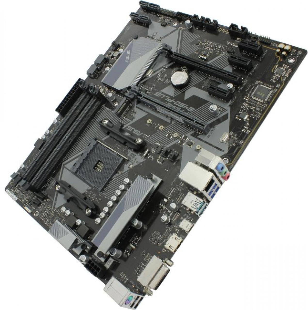 Материнская плата ASUS PRIME B450-PLUS Soc-AM4 (B450) 2xPCI-E DVI+HDMI GbLAN SATA RAID ATX 4DDR4 RTL - фото 1 - id-p214205996