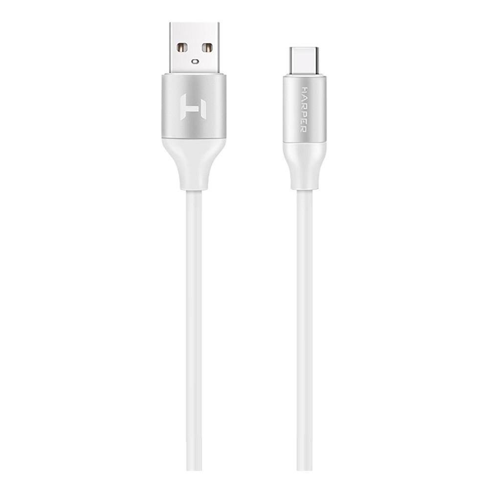 Harper USB - USB type-C, SCH-732 white(Силиконовый Кабель для зарядки и синхронизации, 2м, Металлический - фото 1 - id-p212709071