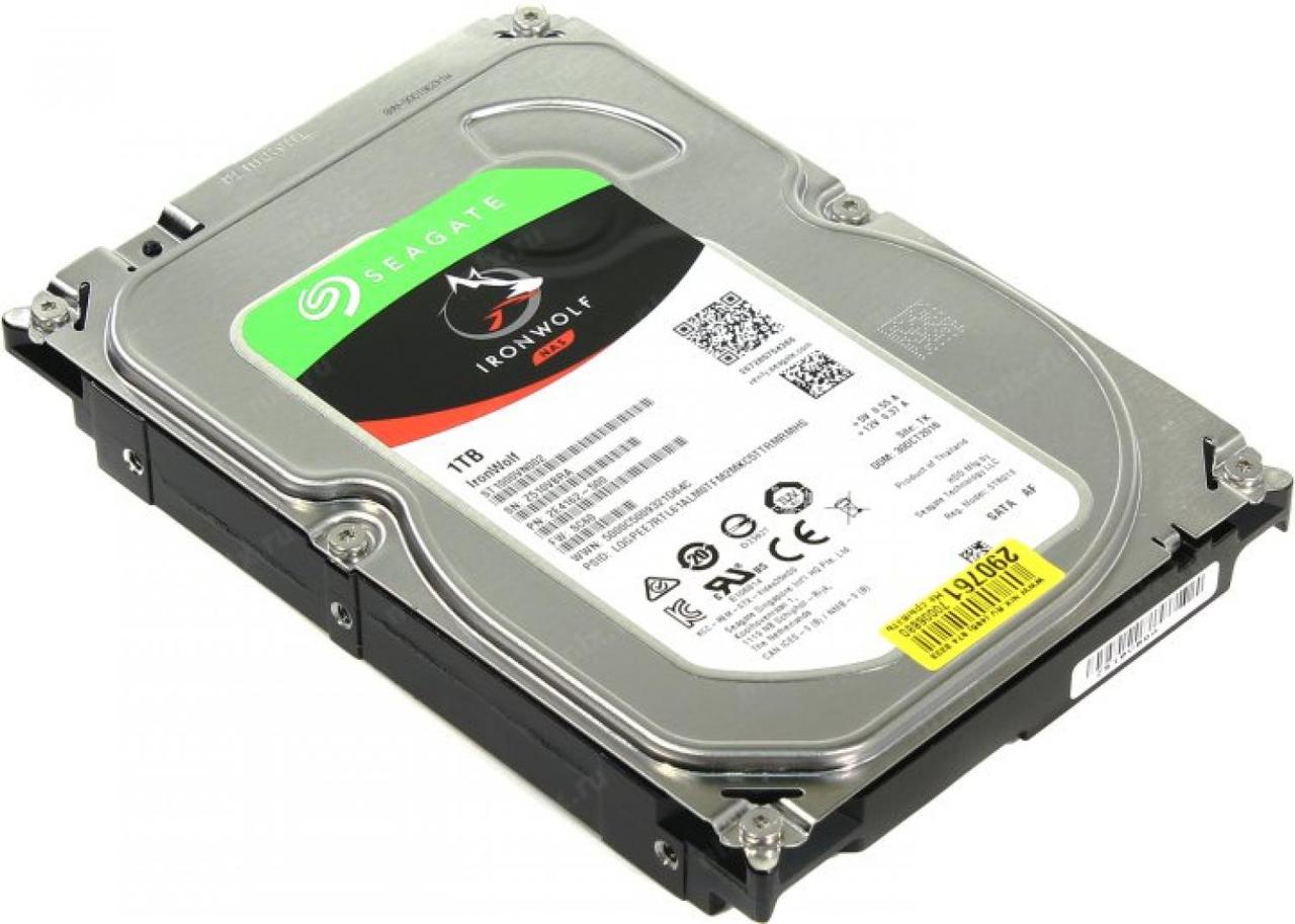 Жёсткий диск HDD 1 Tb SATA 6Gb/s Seagate IronWolf NAS ST1000VN002 3.5" 5900rpm 64Mb - фото 1 - id-p212712654