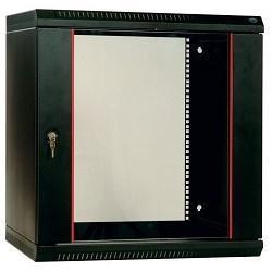 Шкаф телекоммуникационный настенный разборный ЭКОНОМ 12U (600 650) дверь стекло, цвет черный - фото 1 - id-p212719602
