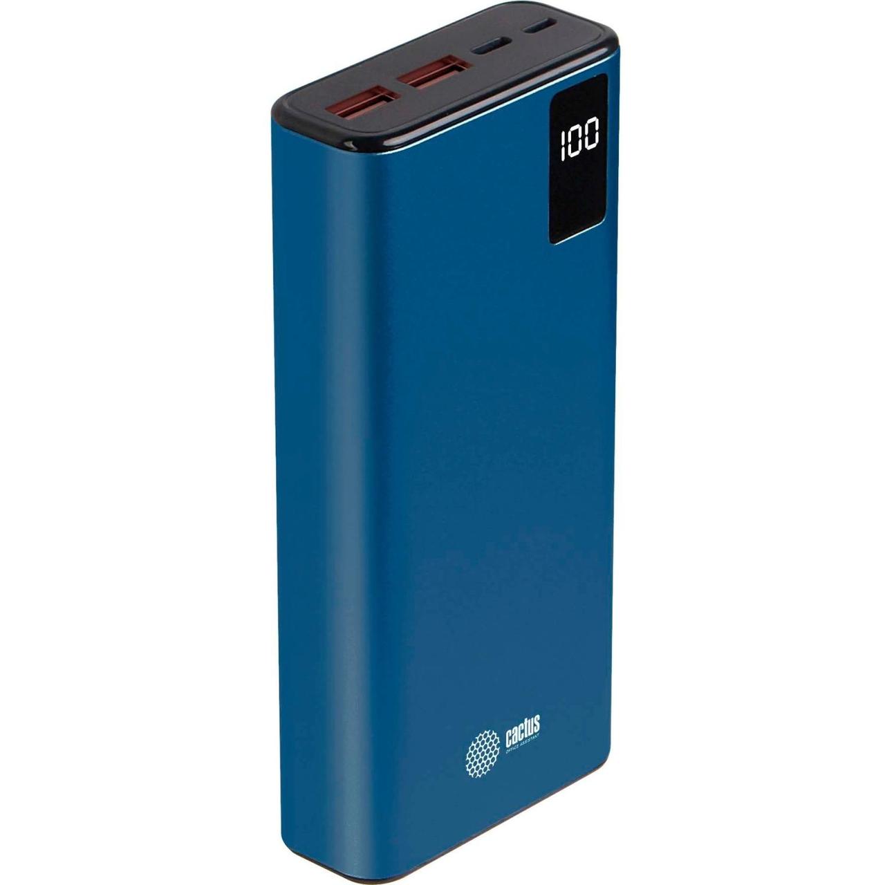 Мобильный аккумулятор Cactus CS-PBFSYT-20000 20000mAh 3A 2xUSB голубой - фото 1 - id-p214264135