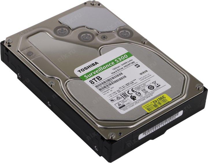 8TB Toshiba Surveillance S300 (HDWT380UZSVA) {SATA 6.0Gb/s, 7200 rpm, 256Mb buffer, 3.5" для видеонаблюдения}