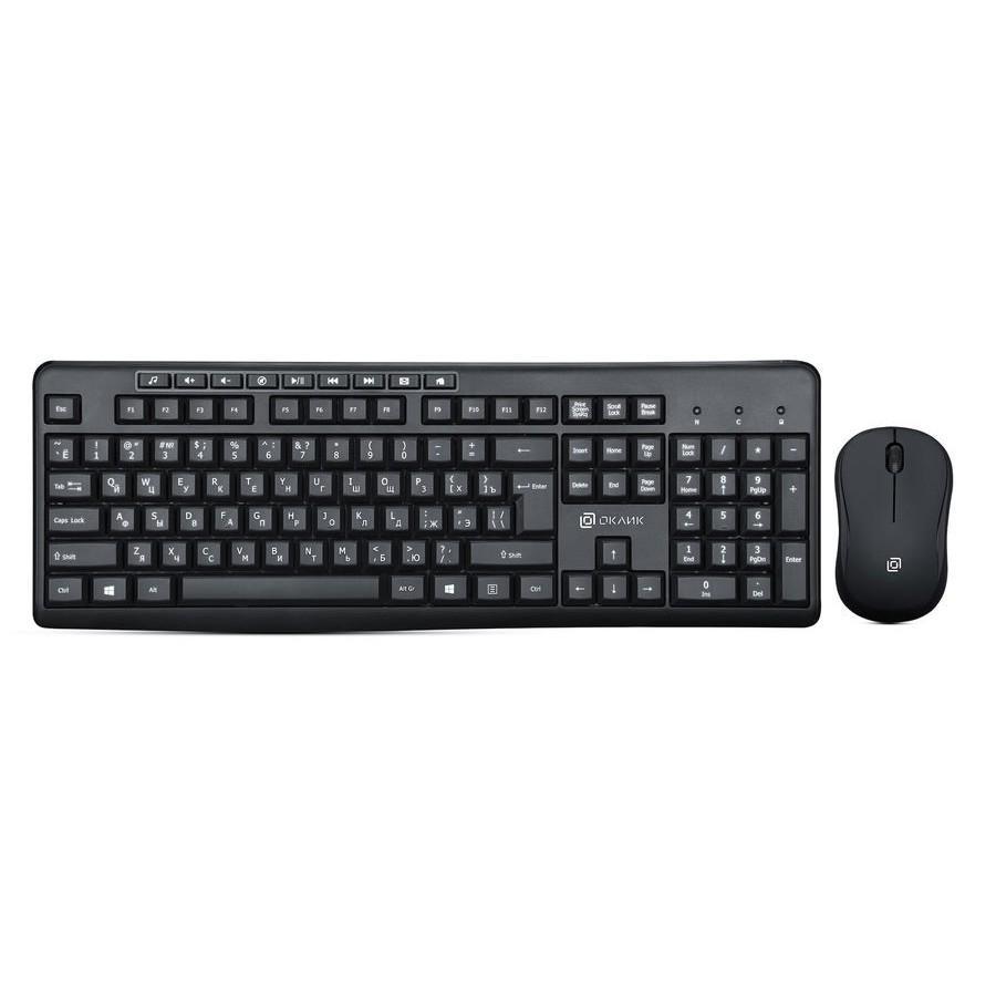 Клавиатура + мышь Оклик 225M клав:черный мышь:черный USB беспроводная Multimedia - фото 1 - id-p214692025